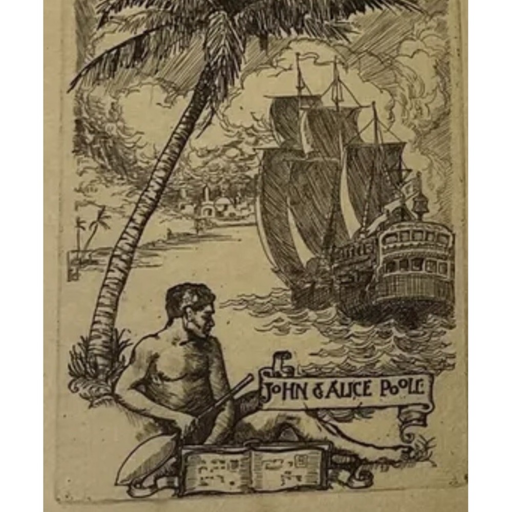 Ex Libris Bookplates 1918 Hawaii October American Society And Collectors Rare